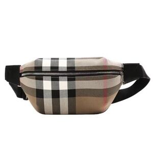 Burberry Black and Brown Check Belt Bag